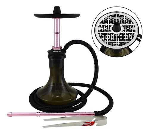 Narguile Sultan Hookah Temple Skmt - Rosa Com Vaso Fumê