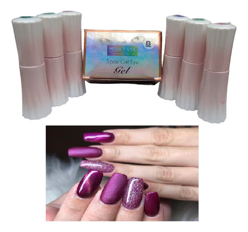 Esmalte Semipermanente Marca Miss Nana Ojo De Gato 6 Tonos