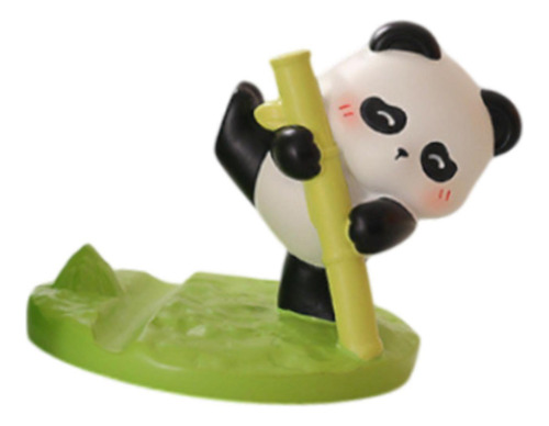Panda Estatueta Suporte De Telefone Panda Segurando Bambu