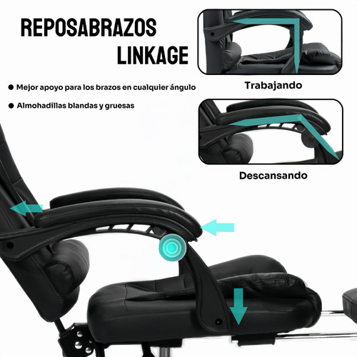 Silla Ejecutiva Eoland Gerencial Ergonomica Negra