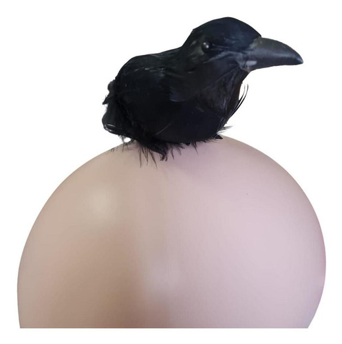 Modelo Simulação Pássaro Corvo Negro Animal Halloween