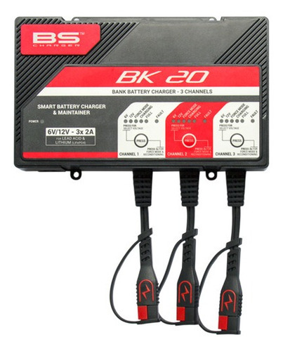 Imagen 3 de 9 de Cargador De Batería Inteligente Para Moto Bs Bk-20 6v/12v