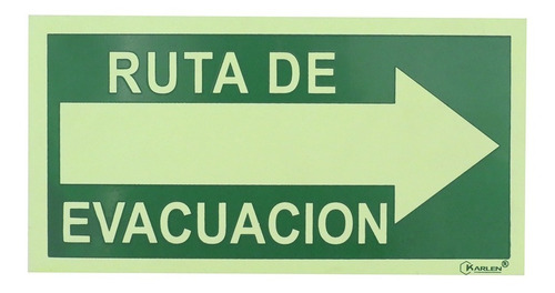 Señalamiento De Seguridad Ruta De Evacuacion Derecha 