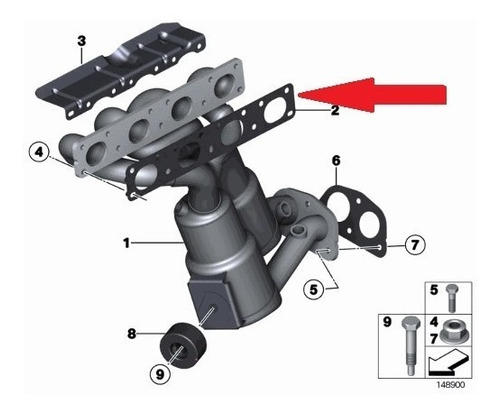 Junta Do Coletor De Escape Bmw 118i 2006 A 2015 Original