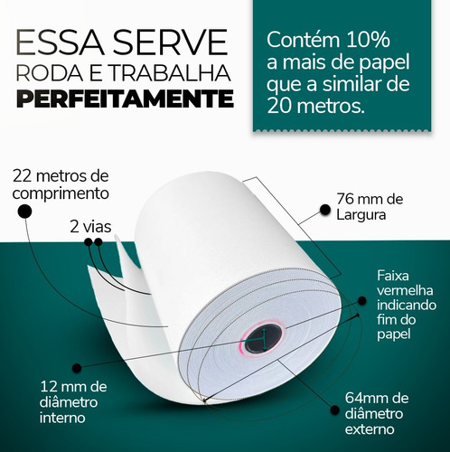 Directpel Bobina Autocopiativa 76x22 2 Vias Mp20 E Mais