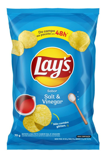 Batata Frita Lisa Sal E Vinagre Lay's Pacote 70g