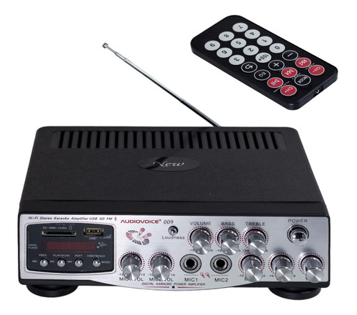 Amplificador De Audio 2 Ch 30w 2 Mic Usb/sd/fm Audiovoice