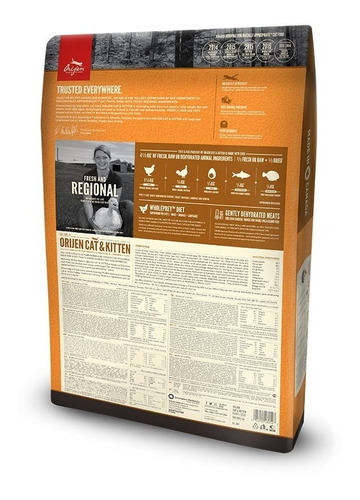 Imagen 2 de 5 de Orijen Cat Kitten Pollo Pavo Pescado Gatos Cachorros 5.45kg
