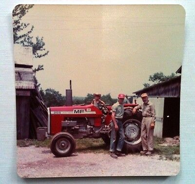 Vintage 70s Photo Two Men Nephew W/ Cowboy Hat Posing Wi Lql