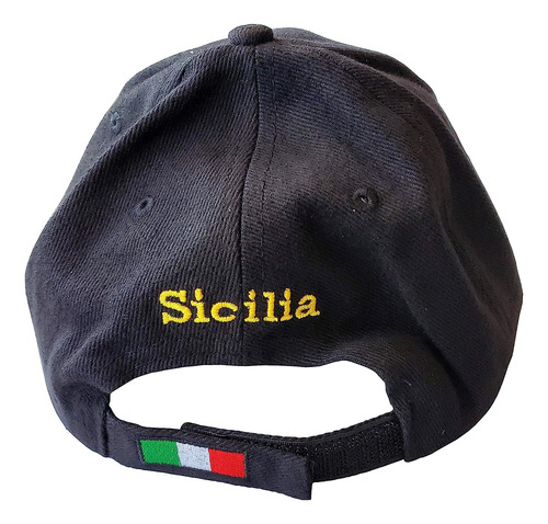 Gorra De Beisbol Con La Bandera De Sicilia En Negro - Som...