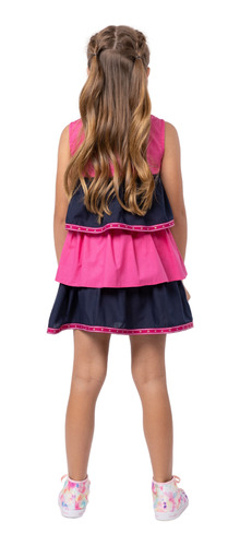 Vestido Infantil Meninas Pink E Azul Um Mais Um 851123 .ale.