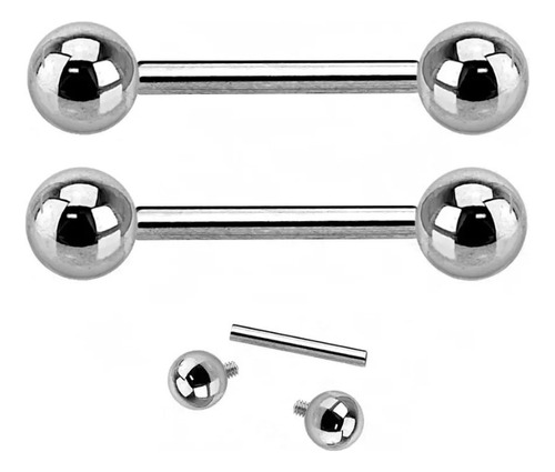 Piercing Barbells Tb0039 Titanium Astm F136 1.6x16x5/5 1un