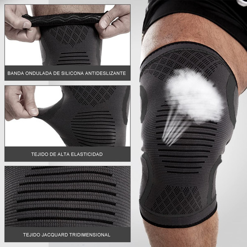 2 Rodilleras Deportiva Compresión Para Gym Ajustable Elastic
