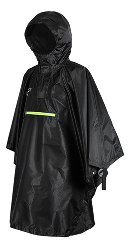 Chaqueta A Rayas Para Mujer Con Poncho Impermeable Y Reflect