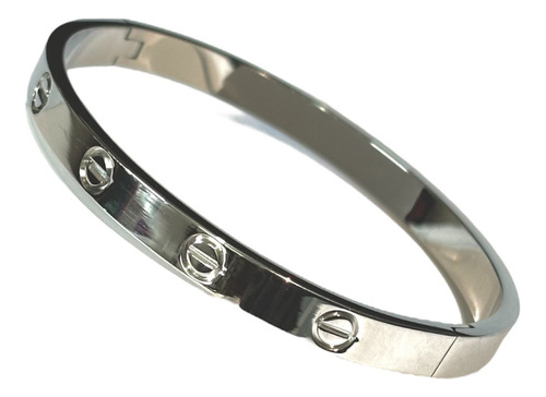 Linda Pulsera Love Silver, Color Plata, De Acero Inoxidable 