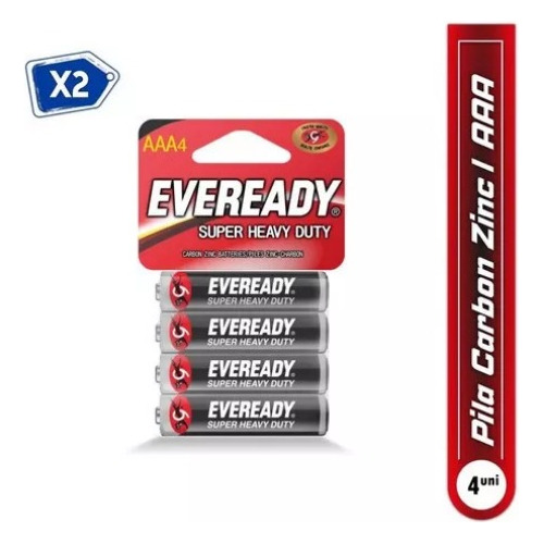 Pila Aaa Zinc Carbono 4unds Super Heavy Duty Eveready 2pack