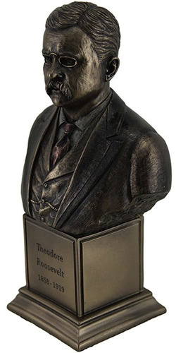 Veronese Design 7 1/2  Tall Theodore Roosevelt Bust On Inscr