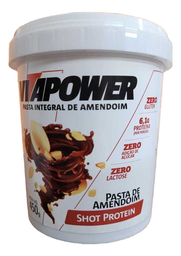 Pasta De Amendoim Shot Protein 450g Academia Vitamina Zero
