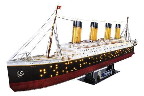 Puzzle Led 3d Modelo Titanic Barco De Juguete Para Adultos