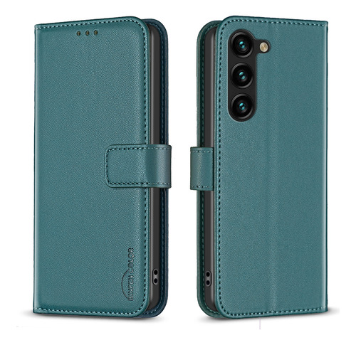 Funda De Piel Tipo Cartera Con Tapa Abatible Para Samsung Ga