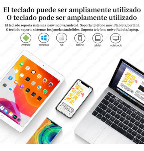 J0p Op Funda Con Teclado Y Mouse Para Hyundai Hytab Plus