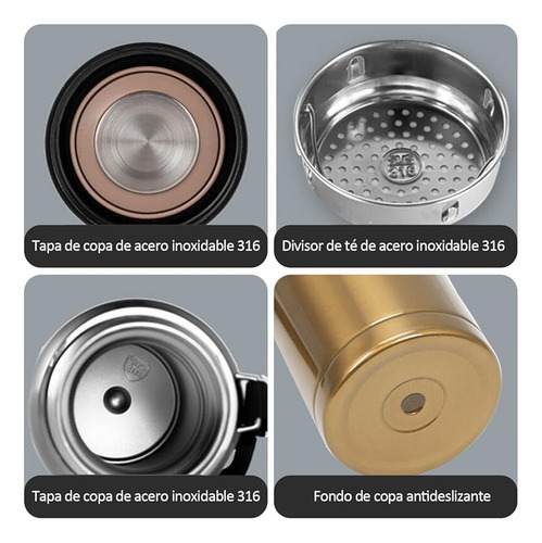 Termo De Acero Inoxidable 1000ml Con Asa Y Tapa Antigoteo