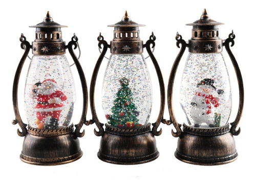 Farol Navideño Iluminado Con Forma De Globo De Nieve Brillan