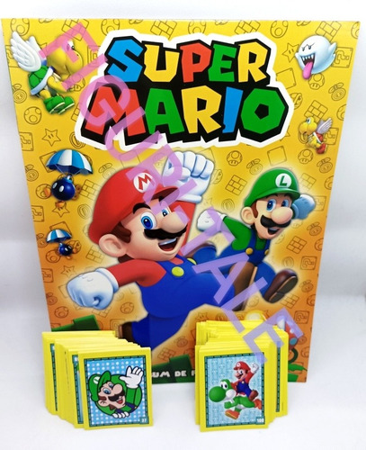 Super Mario // Álbum + 100 Figuritas Diferentes A Pegar 