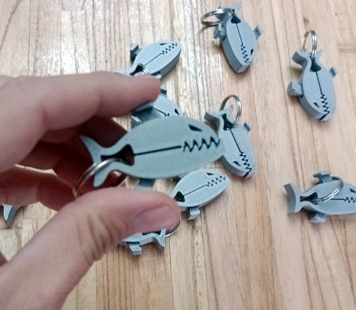 Juguete Piraña X12 Uds | Tiburón Llavero Souvenir Infantil Gris