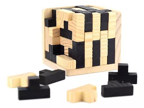 Cubo Madeira Encaixe Quebra Cabeça Puzzle Tetris Wood Rubiks