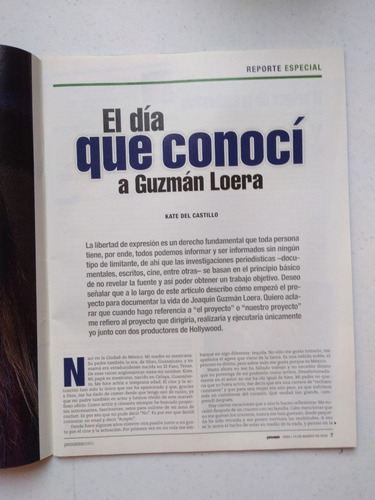 Revista Proceso Kate Del Castillo En Exclusiva El Chapo Y Yo (Usado)