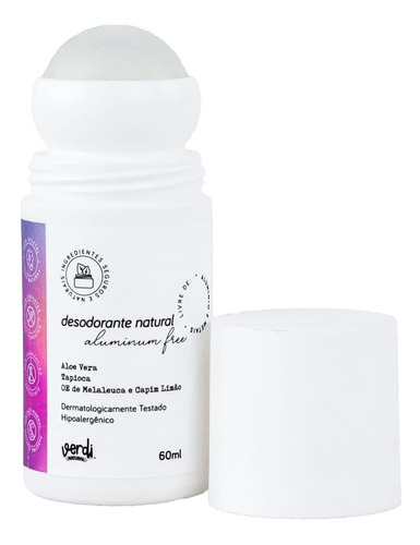 Desodorante Vegano Roll-on Sem Alumínio Verdi Natural 60ml