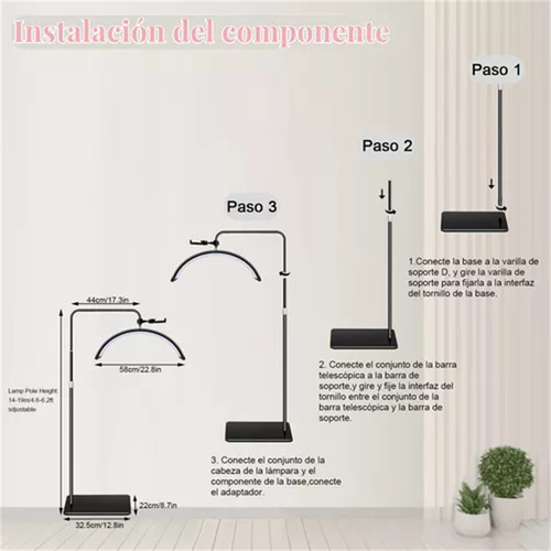 Lámpara Para Pestañas Microblading 3 Tonos Luz Led Ajustable