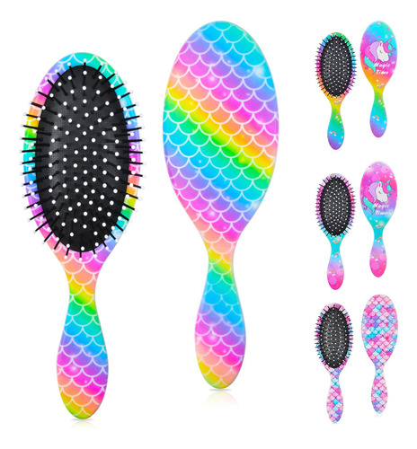 Cepillo Sirena Arcoíris Desenredante Para Cabello Mmg