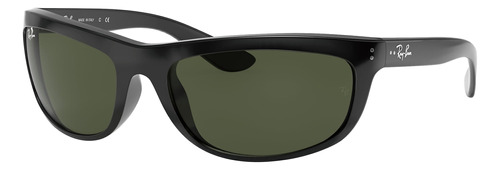 Anteojos de sol Ray-Ban Balorama Standard con marco de injected color gloss black, lente green de cristal clásica, varilla gloss black de injected - RB4089