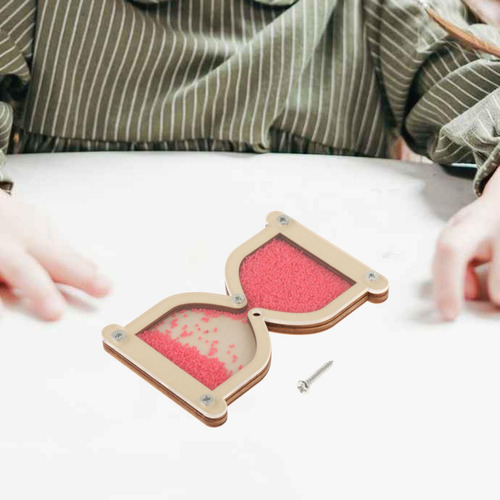4 Kit De Tablero Ocupado De Reloj De Arena De Madera Rosa