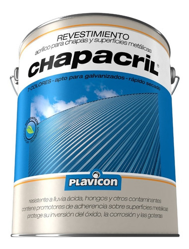 Plavicon Chapacril Pintura Para Chapas Zinc Galvanizada 1 L