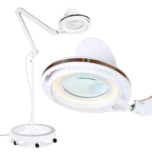 Lightview Pro Lampara Pie 6 Rueda Lupa Luz Led Brillante