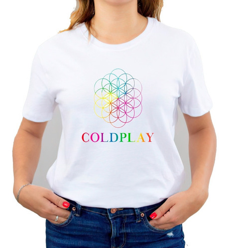 Polera Dama Estampada 100% Algodón Gira Coldplay Chile 2022