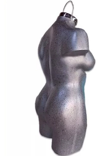 Imagen 4 de 4 de Maniquí Dama Mujer 3/4 Talla Extra Grande Fibra Vidrio Plata