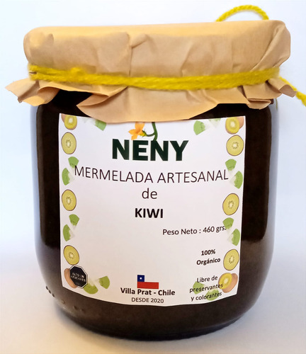 Mermelada Artesanal De Kiwi, Frasco De 460 Grs, Neny