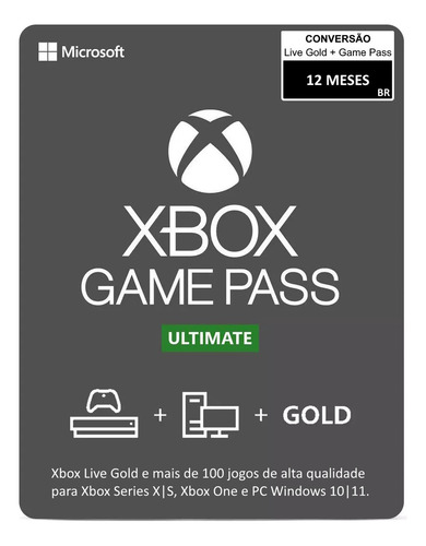 Xbox Game Pass Ultimate 12 Meses - 25 Dígitos Codigo