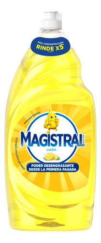 Detergente para lavavajillas Magistral Ultra Limón sintético limón en botella 1.4 L