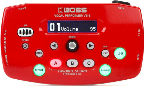 Procesador Vocal Compacto Boss Ve5 Ve-5 Red Rojo