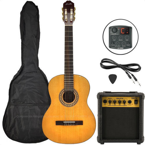 Guitarra Clasica Electroacustica 80ec Eq Afinador Ampli 10w