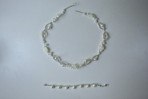Pulsera Perlas De Río Beige 20 Cm