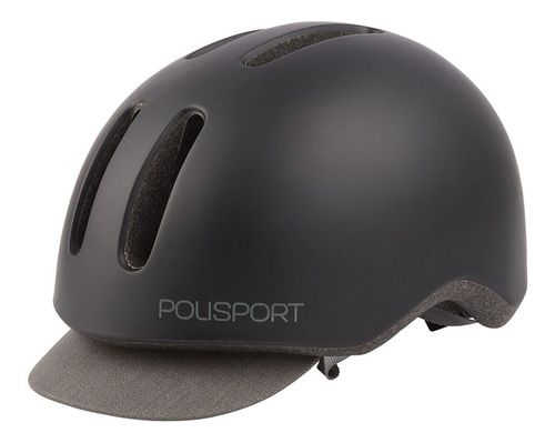 Casco Bici Polisport Commuter Con Visera Y Luz Talles M-l Ne