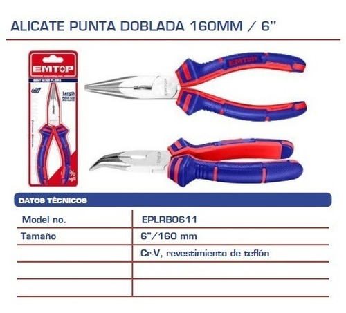 Imagen 2 de 4 de Alicate Punta Doblada 160mm / 6