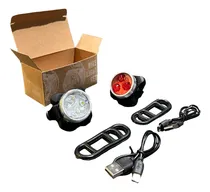 Comprar Luces Led Bici Usb Recargables Seguridad Set X 2 Rojo Blanco