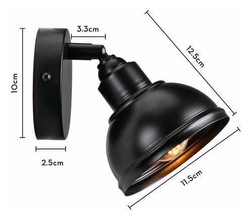 A 2piezas Mini Lámpara De Pared Moderna Ajustable E27